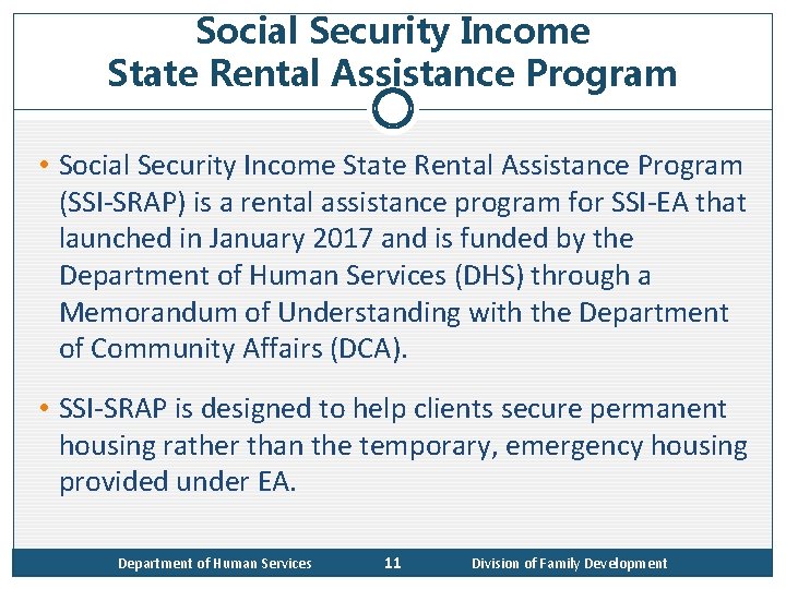 Social Security Income State Rental Assistance Program • Social Security Income State Rental Assistance