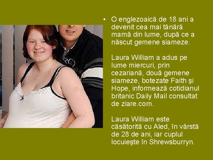 • O englezoaică de 18 ani a devenit cea mai tânără mamă din • O englezoaică de 18 ani a devenit cea mai tânără mamă din