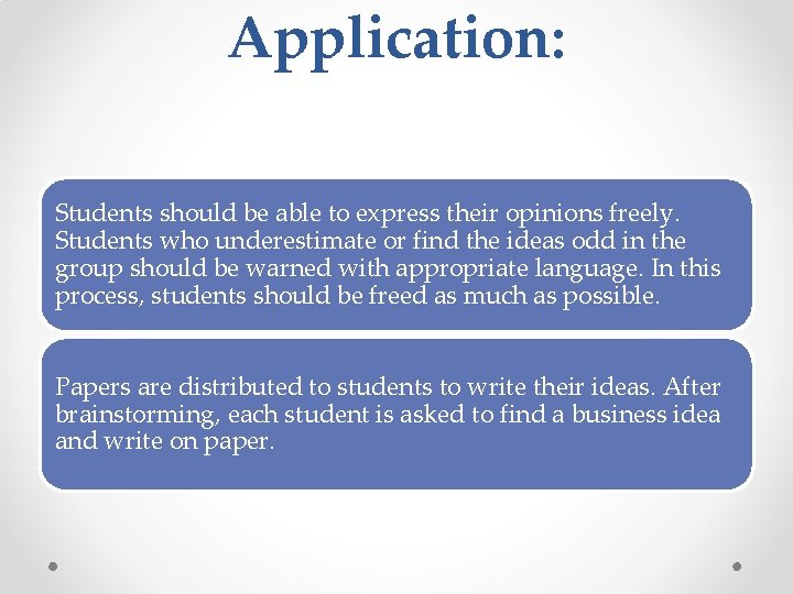 Application: Students should be able to express their opinions freely. Students who underestimate or
