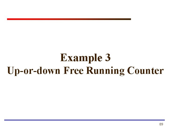 Example 3 Up-or-down Free Running Counter 89 