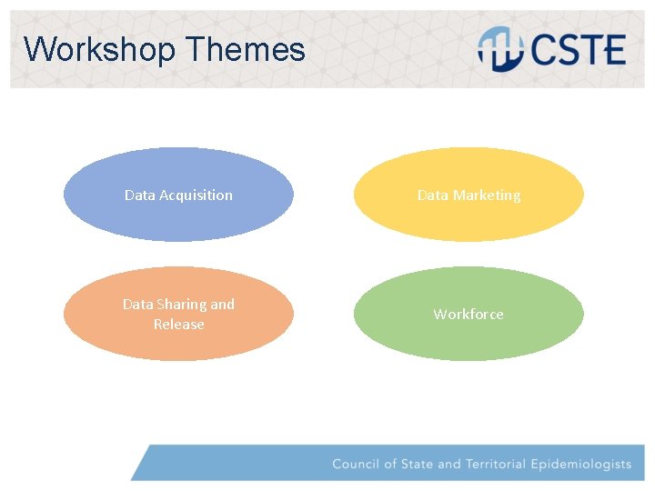 Workshop Themes Data Acquisition Data Marketing Data Sharing and Release Workforce 