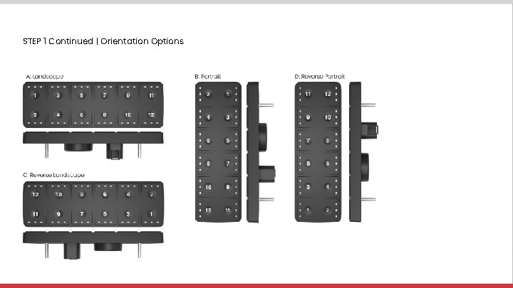 STEP 1 Continued | Orientation Options 