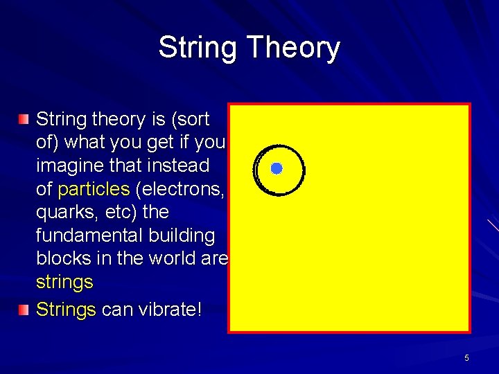 String Theory String theory is (sort of) what you get if you imagine that