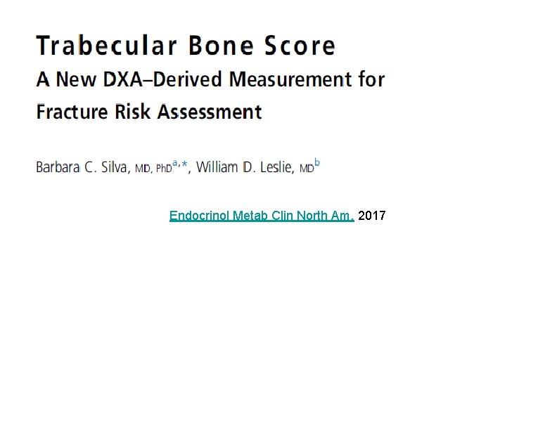 Endocrinol Metab Clin North Am. 2017 