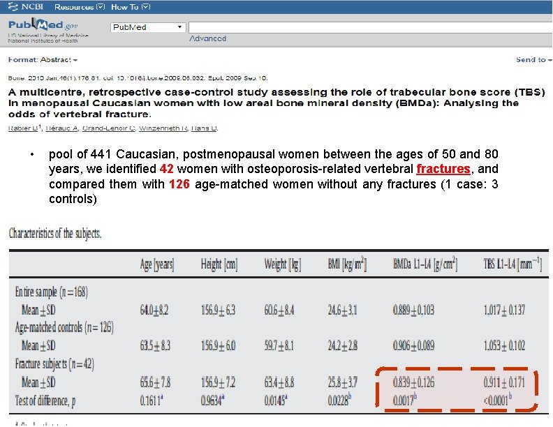  • pool of 441 Caucasian, postmenopausal women between the ages of 50 and