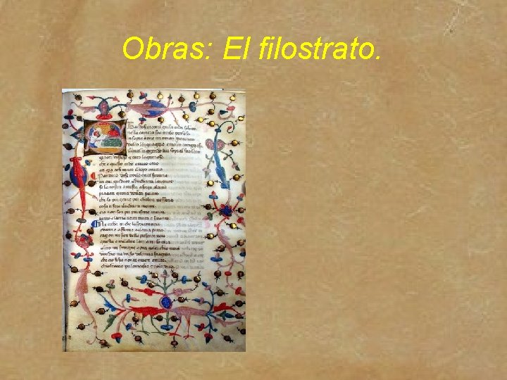 Obras: El filostrato. 