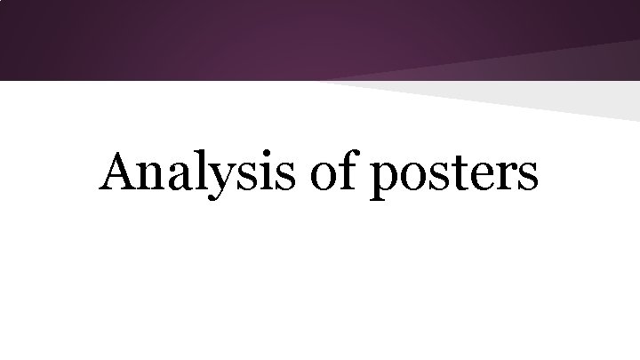 Analysis of posters 