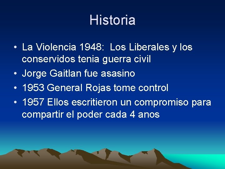 Historia • La Violencia 1948: Los Liberales y los conservidos tenia guerra civil •