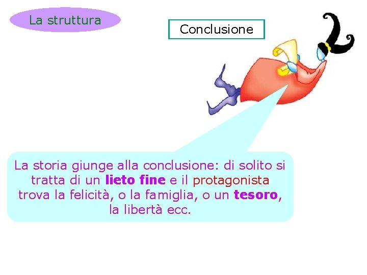 La struttura Conclusione La storia giunge alla conclusione: di solito si tratta di un