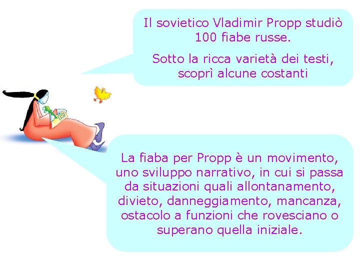 Il sovietico Vladimir Propp studiò 100 fiabe russe. Sotto la ricca varietà dei testi,