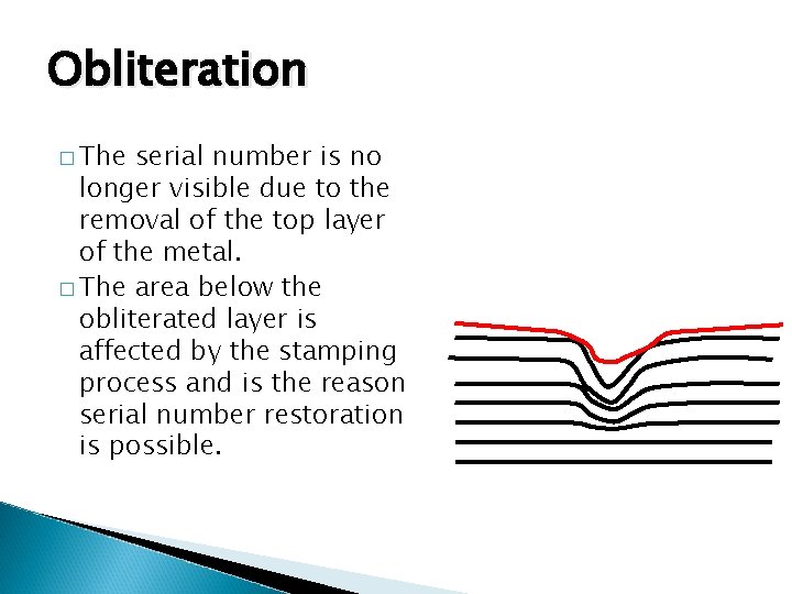 Obliteration � The serial number is no longer visible due to the removal of