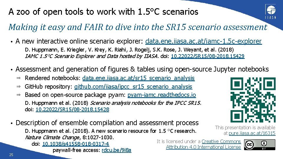 A zoo of open tools to work with 1. 5°C scenarios Making it easy