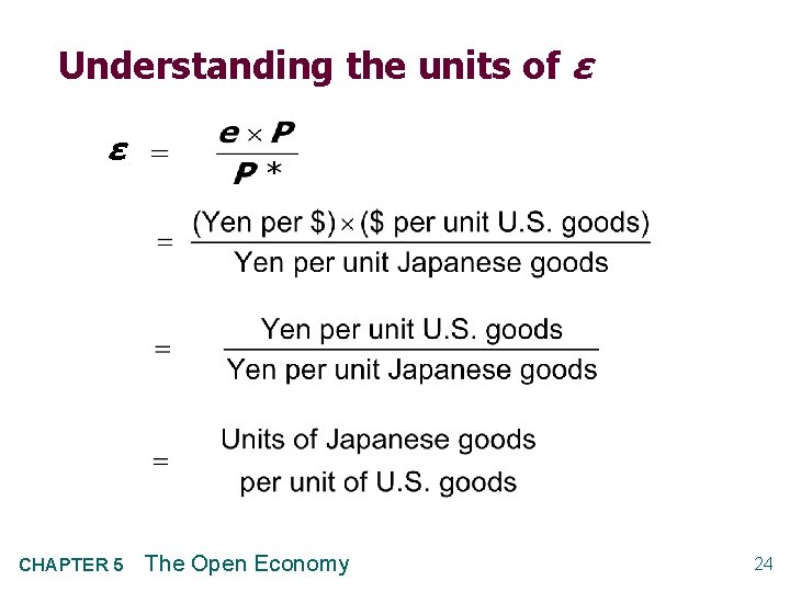 Understanding the units of ε ε CHAPTER 5 The Open Economy 24 