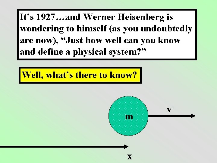 It’s 1927…and Werner Heisenberg is wondering to himself (as you undoubtedly are now), “Just