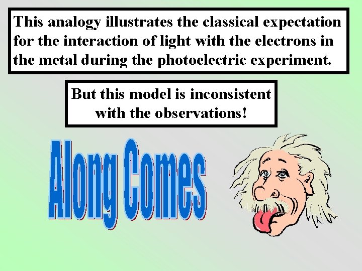 This analogy illustrates the classical expectation for the interaction of light with the electrons