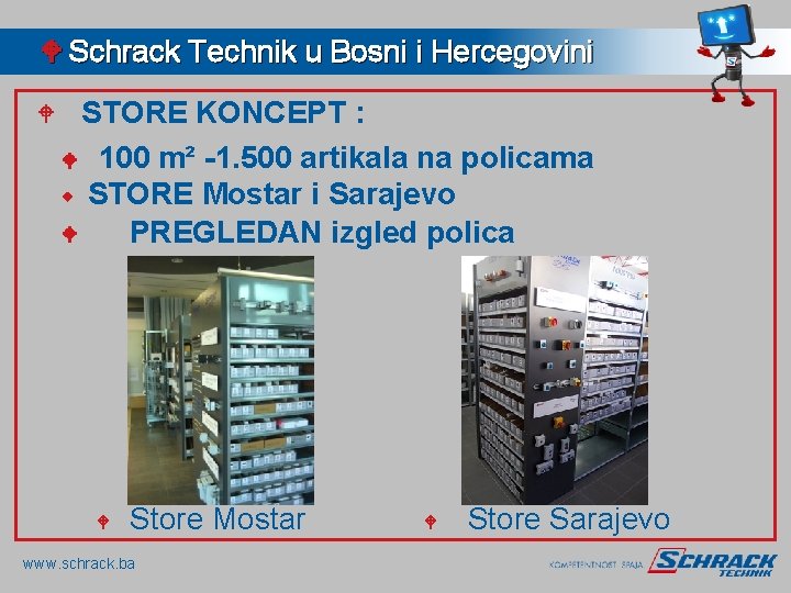 W Schrack Technik u Bosni i Hercegovini W STORE KONCEPT : W 100 m²