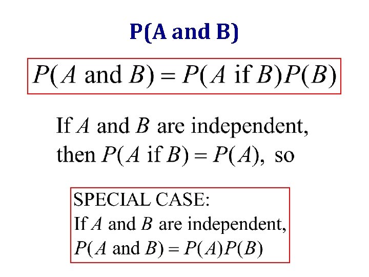 P(A and B) 