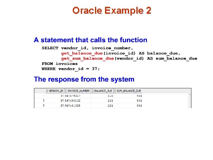 Oracle Example 2 