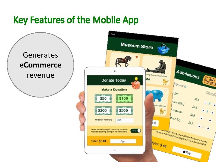 Key Features of the Mobile App Generates e. Commerce revenue 
