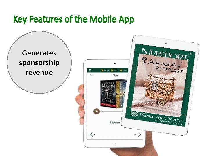 Key Features of the Mobile App Generates sponsorship revenue 