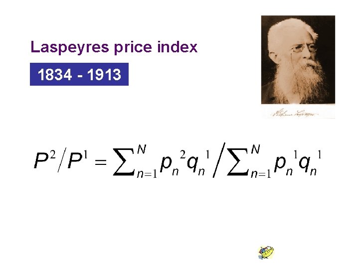 Laspeyres price index 1834 - 1913 