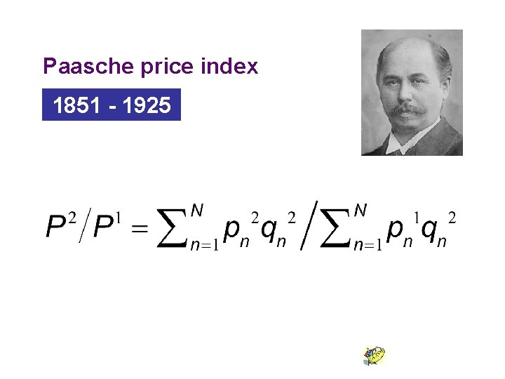Paasche price index 1851 - 1925 