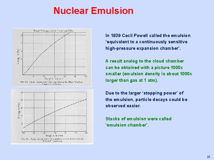 Nuclear Emulsion In 1939 Cecil Powell called the emulsion ‘equivalent to a continuously sensitive