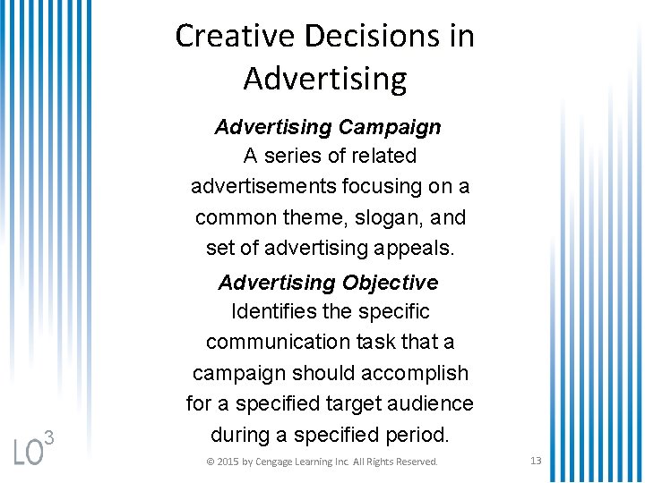 Creative Decisions in Advertising Campaign A series of related advertisements focusing on a common