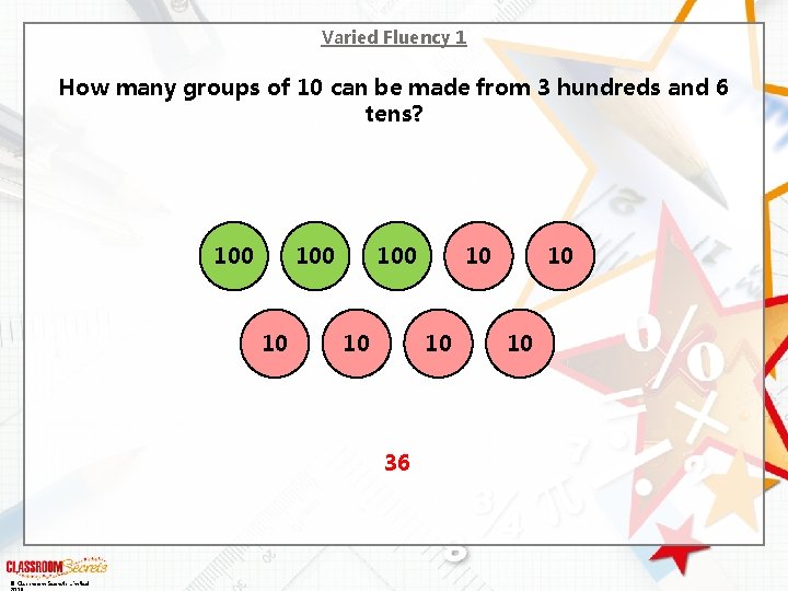 Varied Fluency 1 How many groups of 10 can be made from 3 hundreds