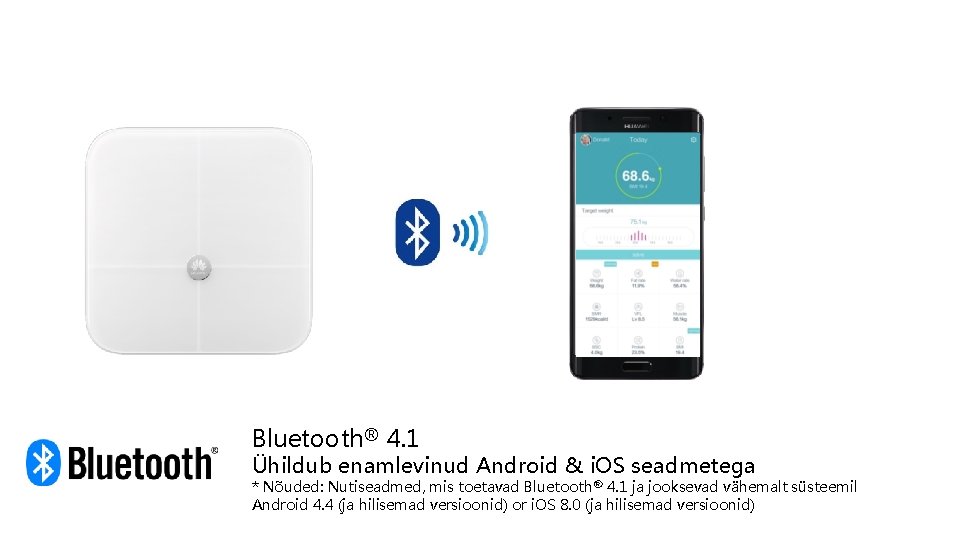 Bluetooth® 4. 1 Ühildub enamlevinud Android & i. OS seadmetega * Nõuded: Nutiseadmed, mis