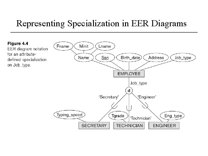 Representing Specialization in EER Diagrams 