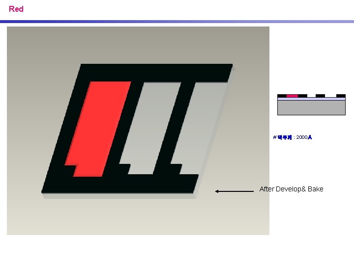 Red # 막두께 : 2000Å After Develop& Bake 