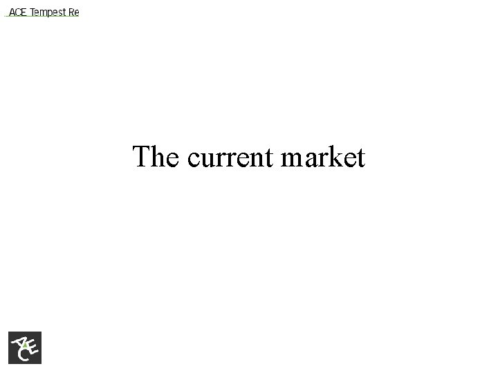 The current market 