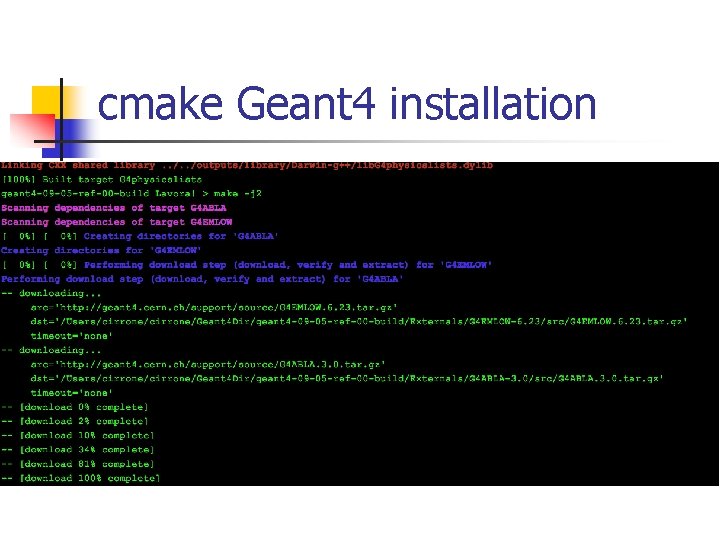 cmake Geant 4 installation 