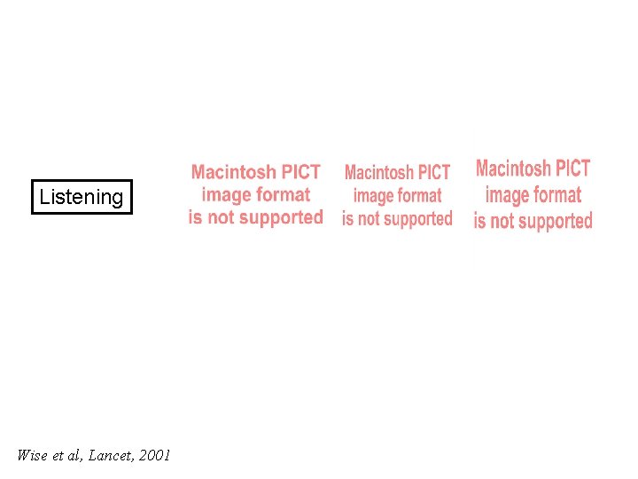 Listening Wise et al, Lancet, 2001 