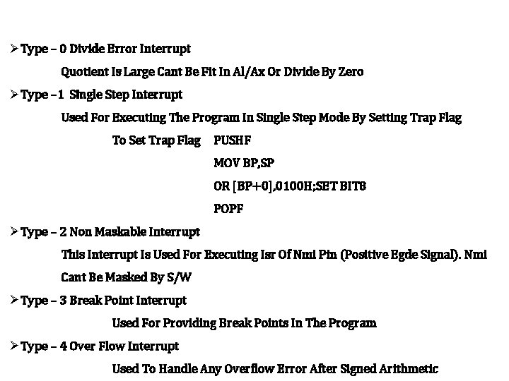 ØType – 0 Divide Error Interrupt Quotient Is Large Cant Be Fit In Al/Ax