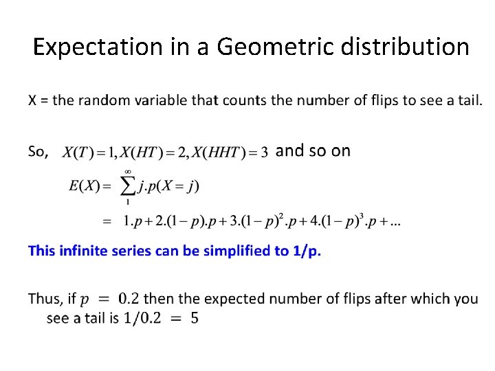 Expectation in a Geometric distribution • 