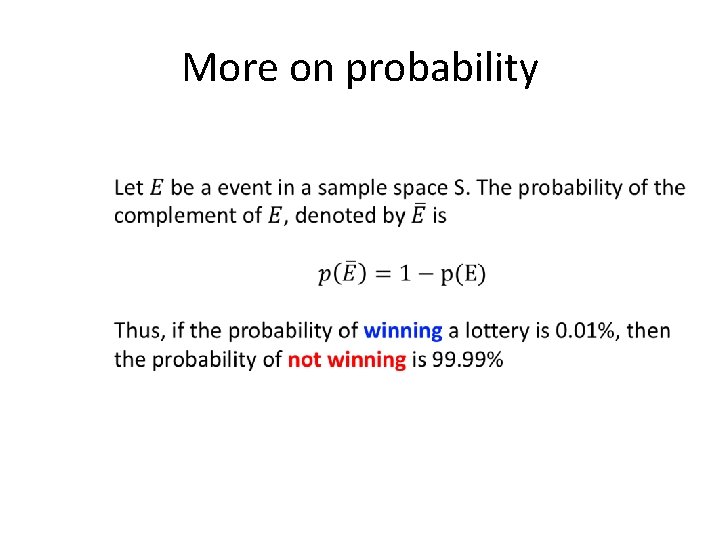 More on probability 