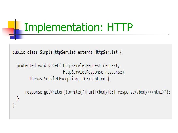 Implementation: HTTP 