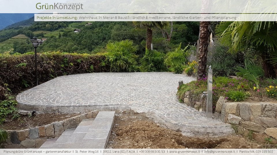 Projekte in Umsetzung: Wohnhaus in Meran I Baustil: ländlich I mediterrane, ländliche Garten- und