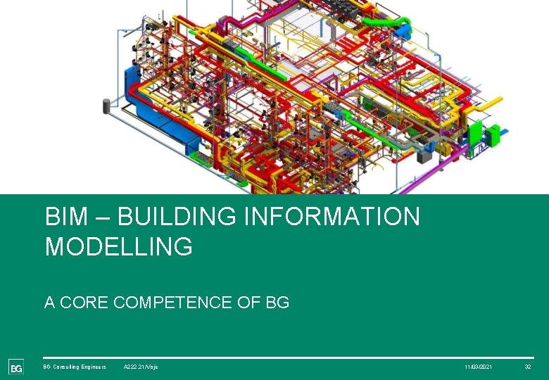 BIM – BUILDING INFORMATION MODELLING A CORE COMPETENCE OF BG BG Consulting Engineers A