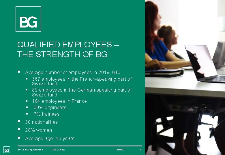 QUALIFIED EMPLOYEES – THE STRENGTH OF BG § Average number of employees in 2019: