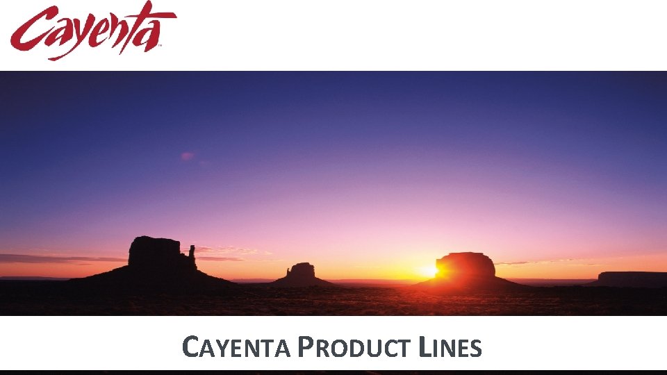CAYENTA PRODUCT LINES CAYENTA PRODUCT LINES