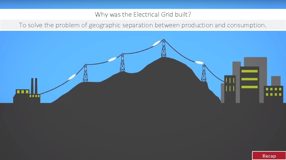 Why was the Electrical Grid built? To solve the problem of geographic separation between Why was the Electrical Grid built? To solve the problem of geographic separation between