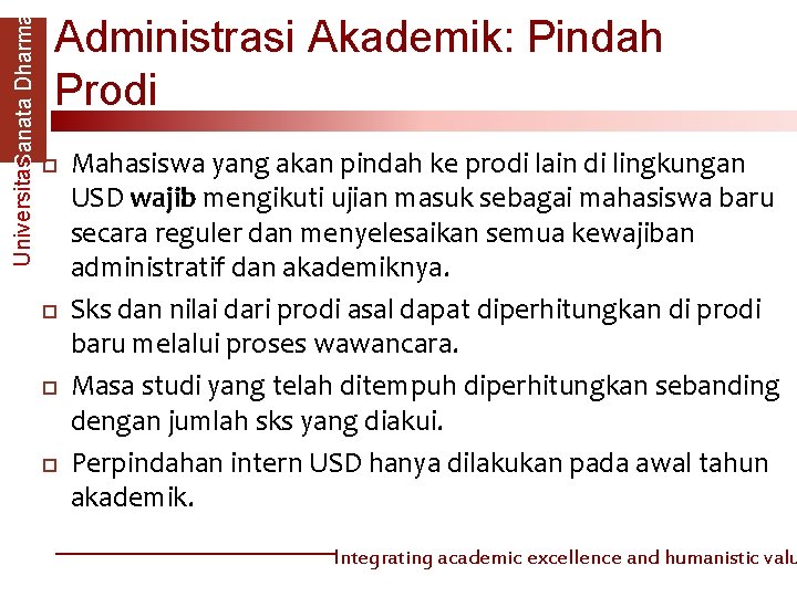 Universitas. Sanata Dharma Administrasi Akademik: Pindah Prodi Mahasiswa yang akan pindah ke prodi lain