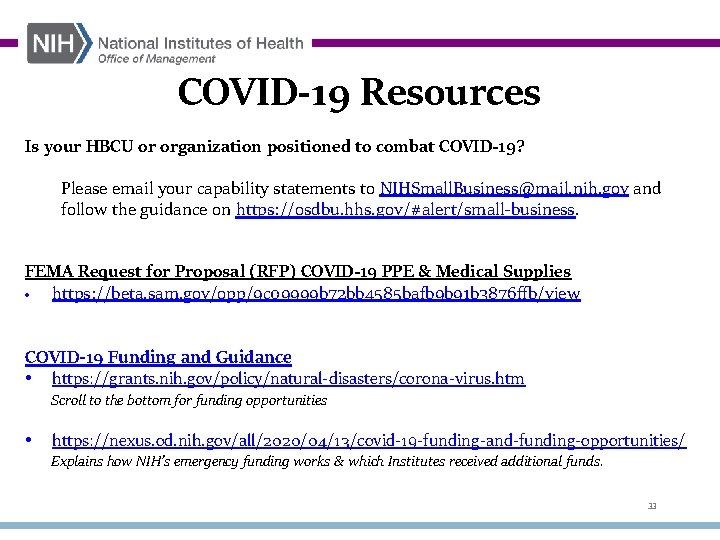 COVID-19 Resources Is your HBCU or organization positioned to combat COVID-19? Please email your