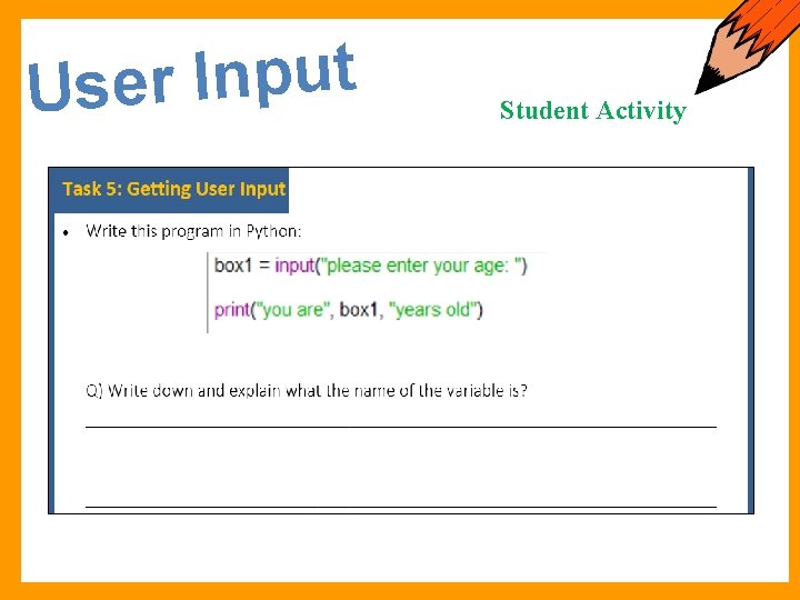 t u p n I r e Us Student Activity 