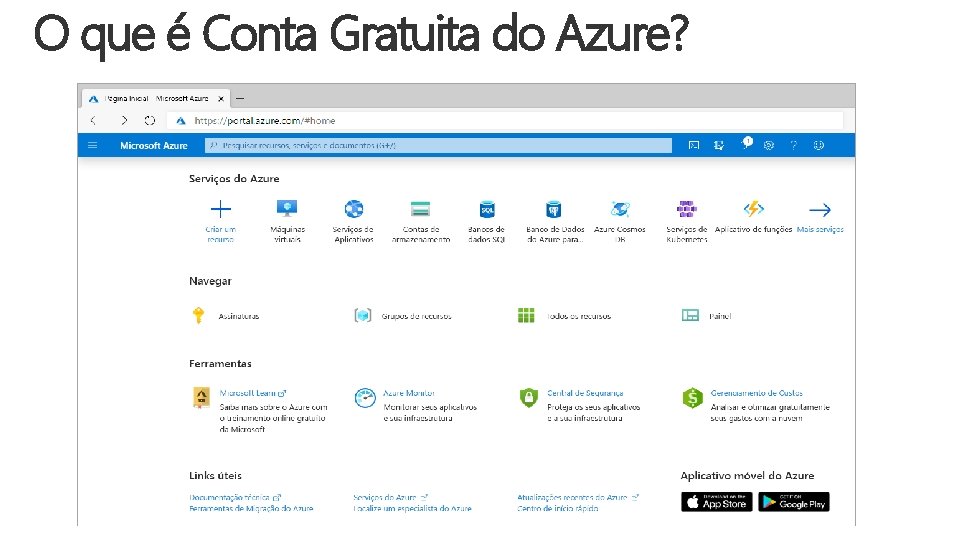 O que é Conta Gratuita do Azure? 