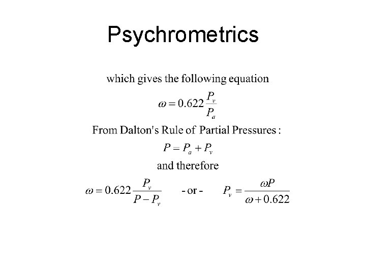 Psychrometrics 