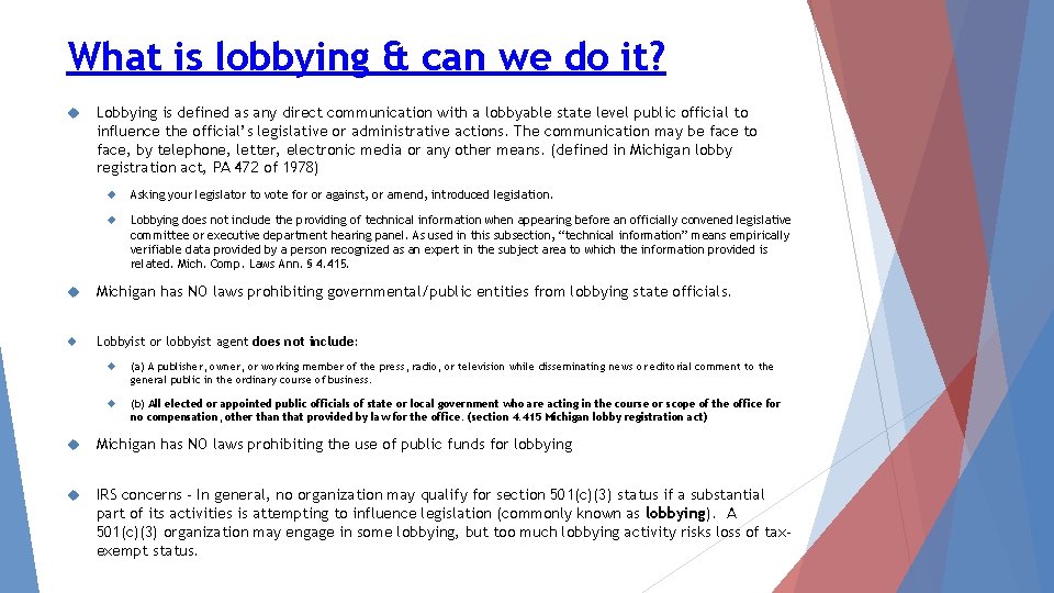 What is lobbying & can we do it? Lobbying is defined as any direct